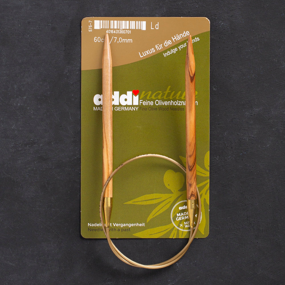 Addi Olive Wood 7 mm 60 cm Zeytin Ağacı Misinalı Örgü Şişi - 575-7